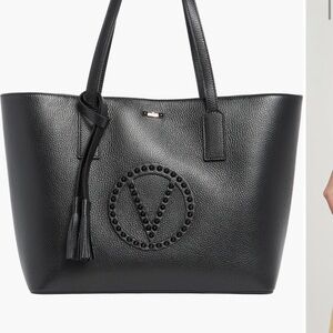 Valentino By Mario Valentino Black Studded Tote